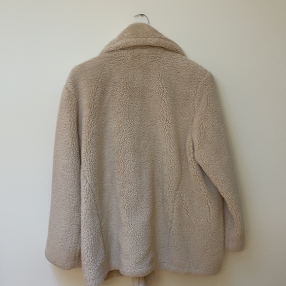 Free People Notched Teddy Peacoat Coat Faux Fur - Picture 5 of 10